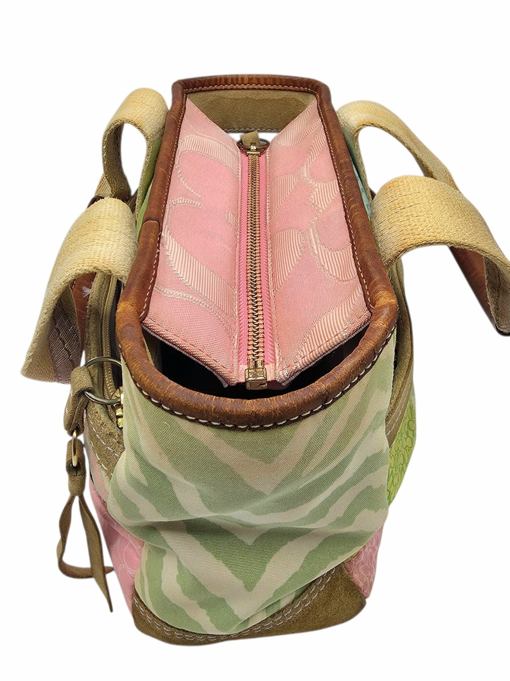 Y2K Coach Patchwork Hampton Mini Tote Bag in Spring Pastel Multicolor - Picture 5 of 10
